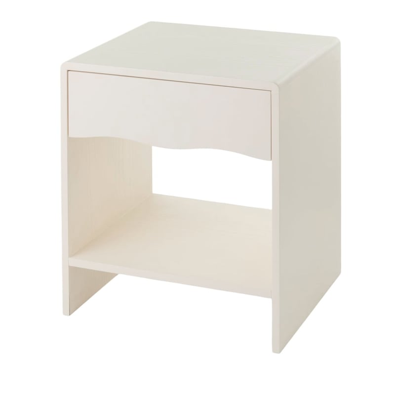 Bella White Scallop Bedside Table