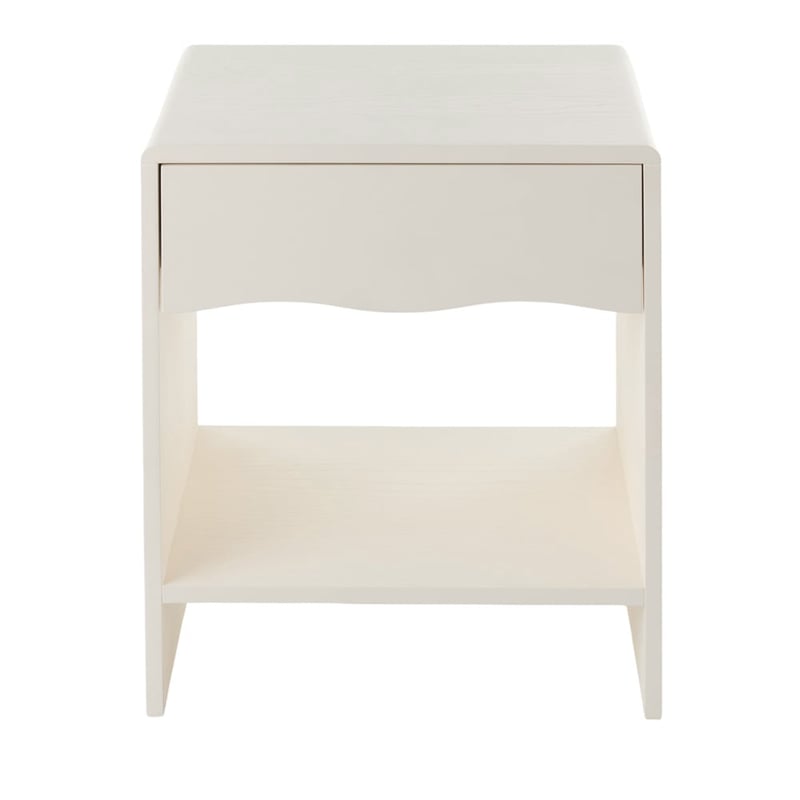 Bella White Scallop Bedside Table