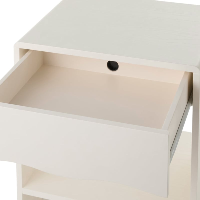Bella White Scallop Bedside Table