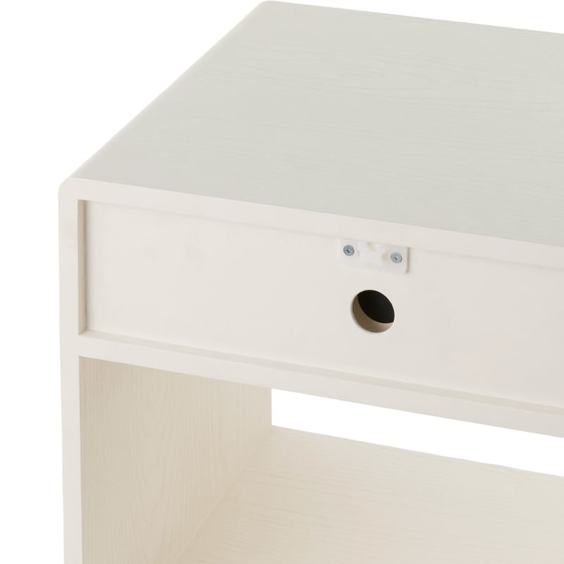 Bella White Scallop Bedside Table