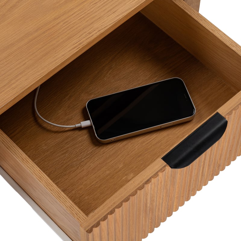 Henry Oak 1 Drawer Bedside Table