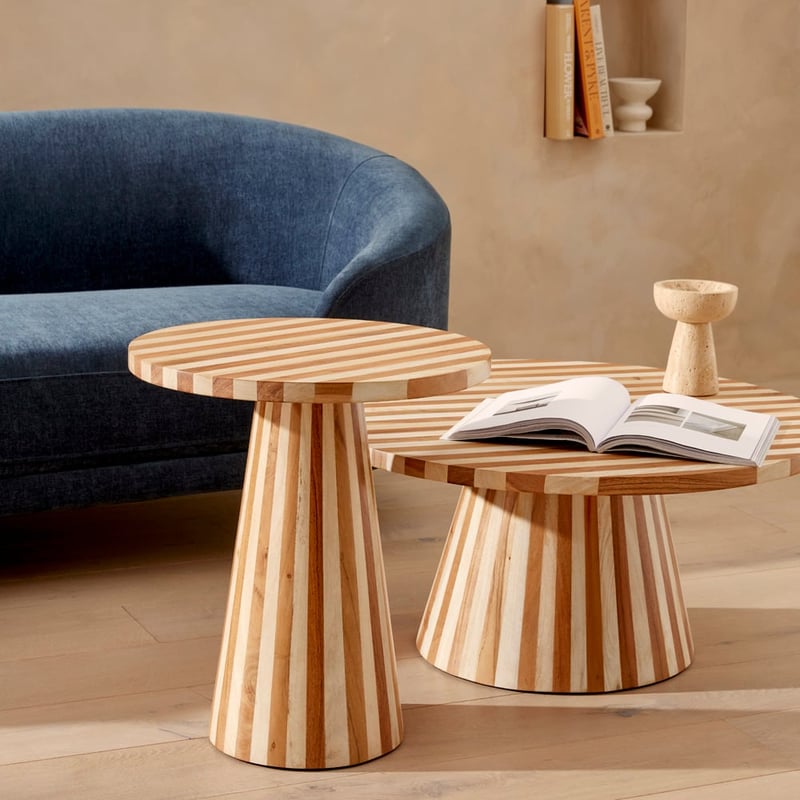 Enzo Natural & Walnut Stripe Coffee Table