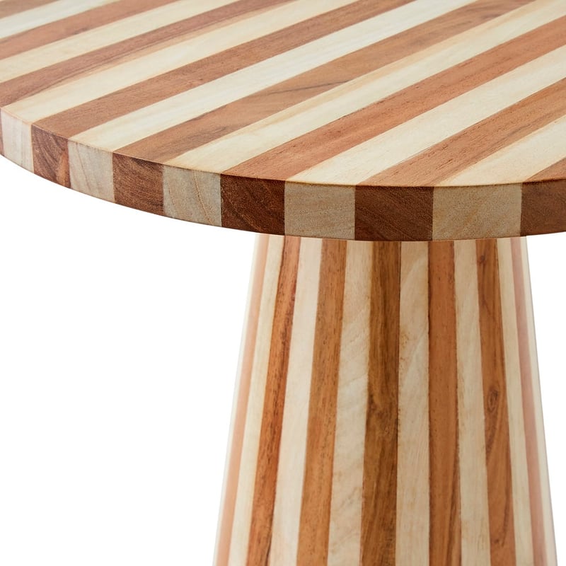 Enzo Natural & Walnut Stripe Side Table