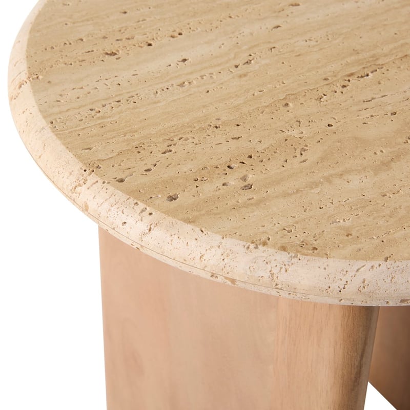 Travertine Chestnut Side Table