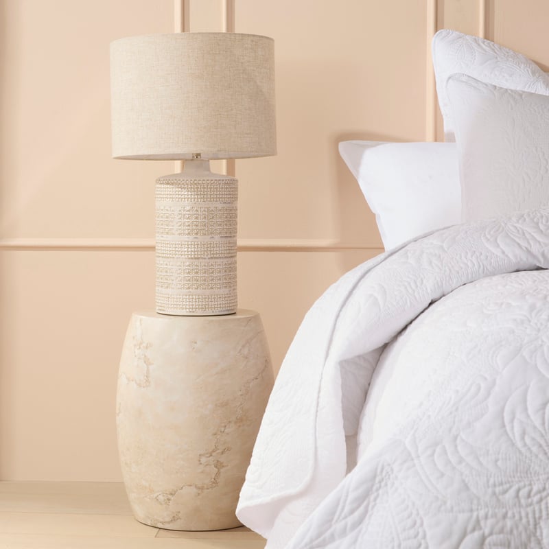 Iris Faux Travertine Indoor & Outdoor Side Table