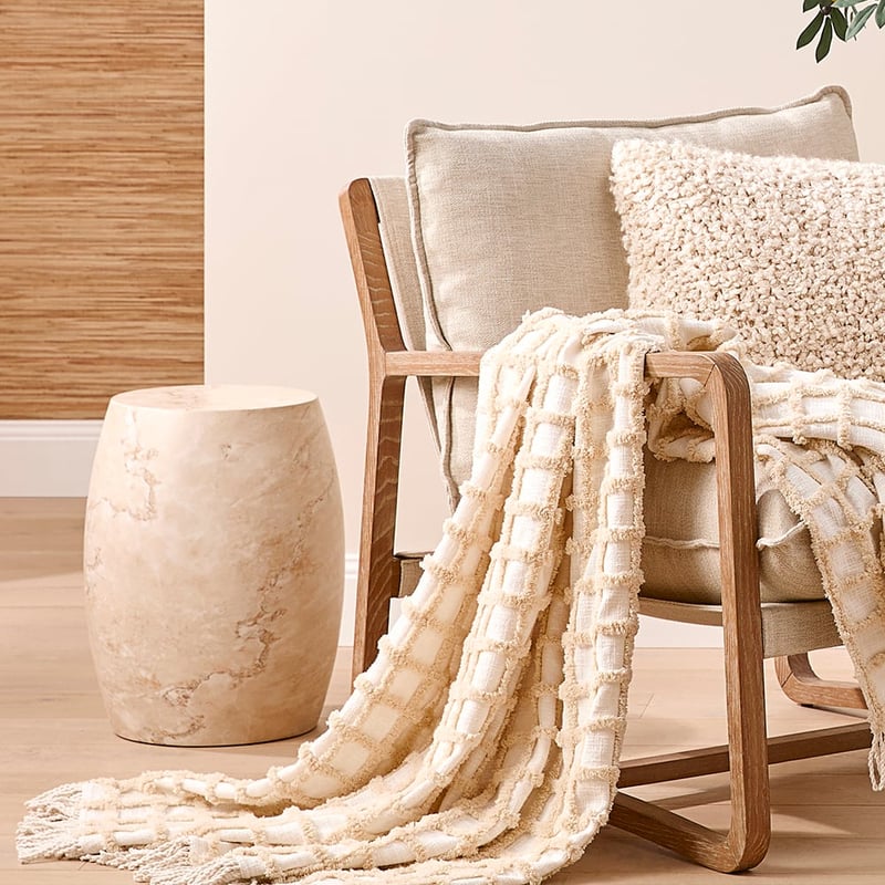 Iris Faux Travertine Indoor & Outdoor Side Table