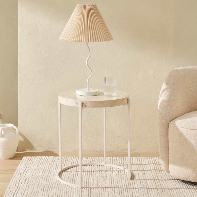 Esther Nesting Side Table White/Faux Marble