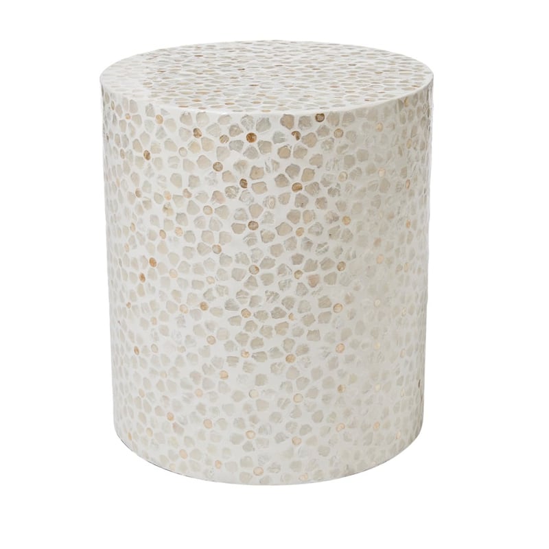 Capiz Florence Ivory Side Table