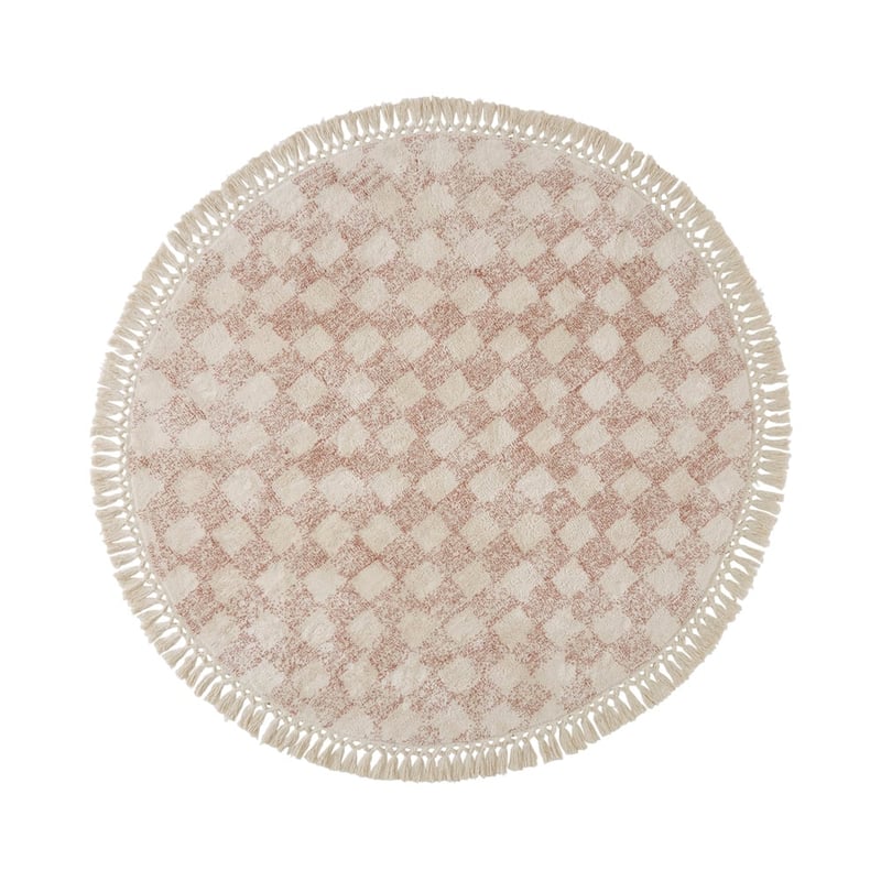 Hanover Caramel & Natural Check Round Rug