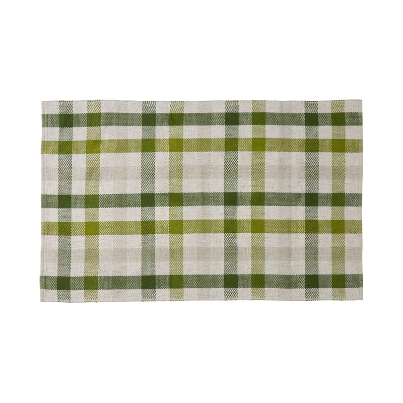 Romeo Jade & Beige Check Rug