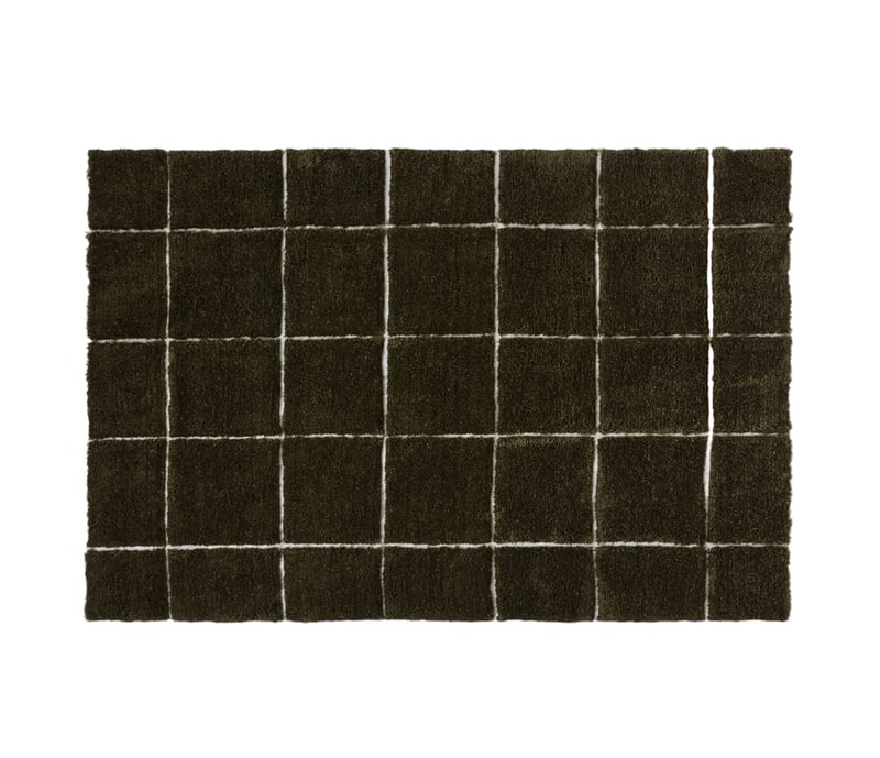 High Pile Olive Green Tufted Rug