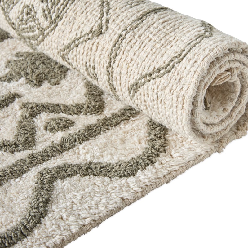 Global Traveller Forest & Natural Cotton Tufted Rug Runner