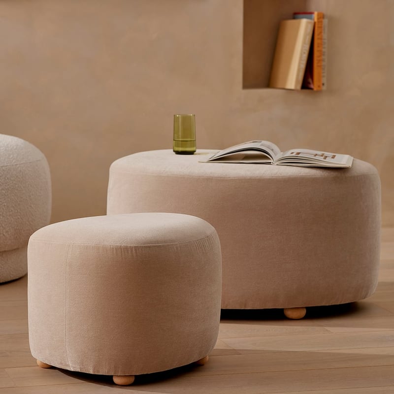 Pebble Sand Ottoman Set of 2