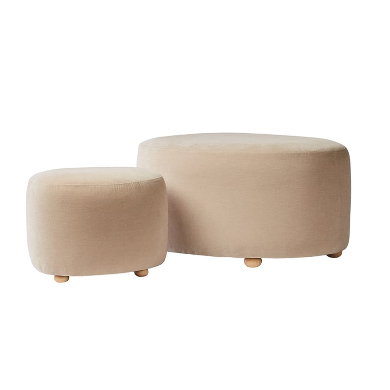 Pebble Sand Ottoman Set of 2