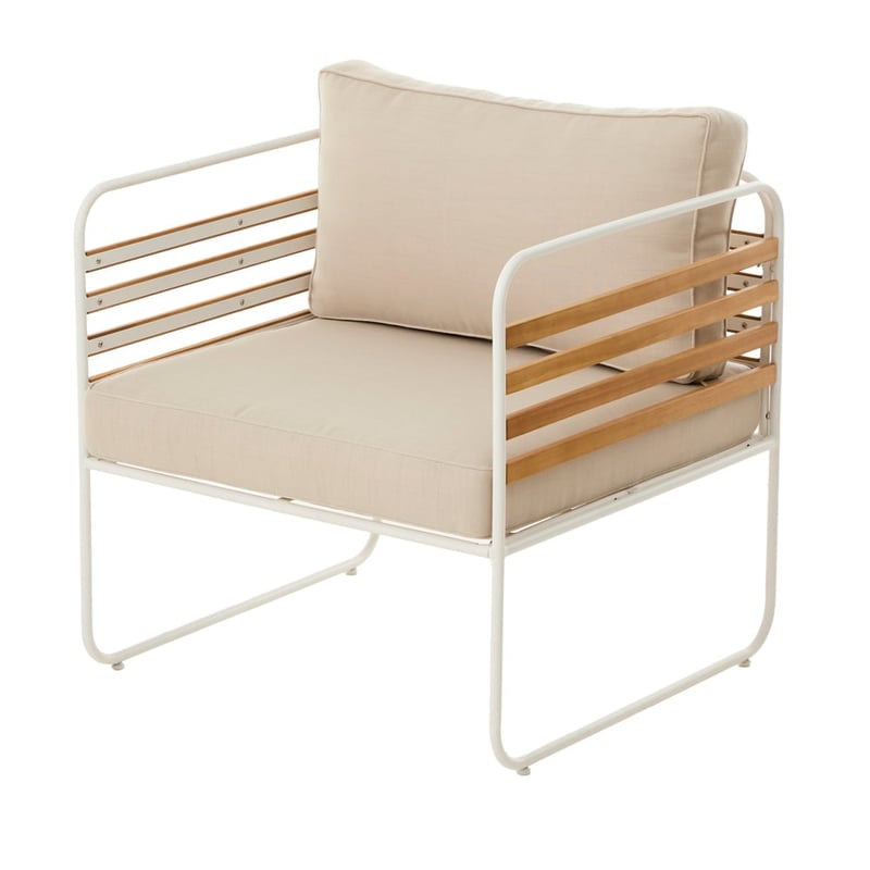 Torino Beige & White Outdoor Metal 1 Seater Chair