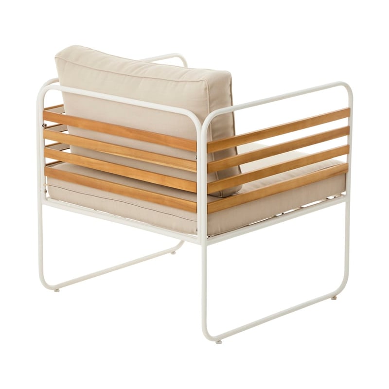 Torino Beige & White Outdoor Metal 1 Seater Chair