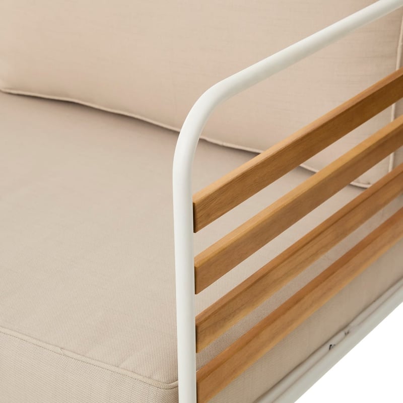 Torino Beige & White Outdoor Metal 2 Seater Chair
