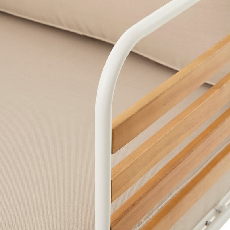 Torino Beige & White Outdoor Metal 1 Seater Chair