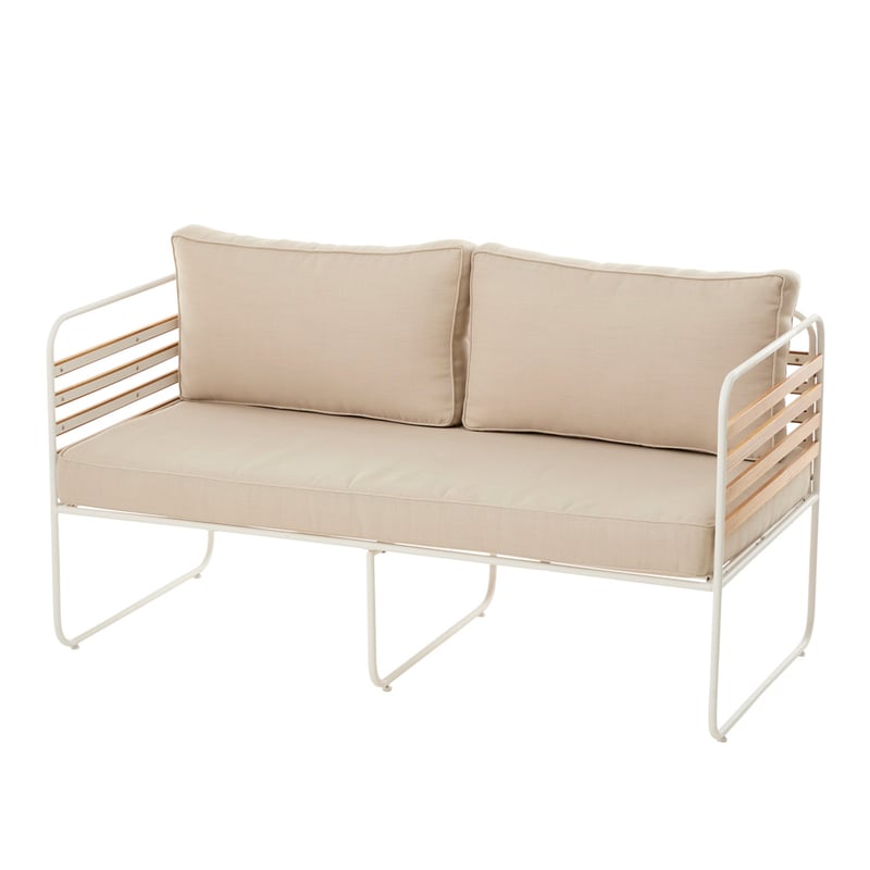 Torino Beige & White Outdoor Metal 2 Seater Chair