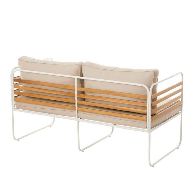 Torino Beige & White Outdoor Metal 2 Seater Chair