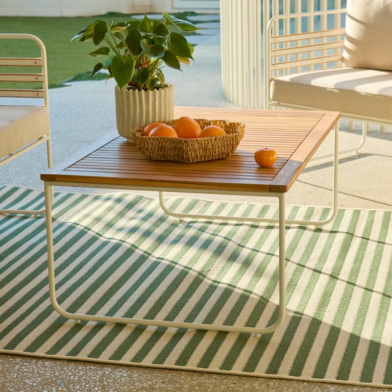 Torino Beige & White Outdoor Metal Coffee Table