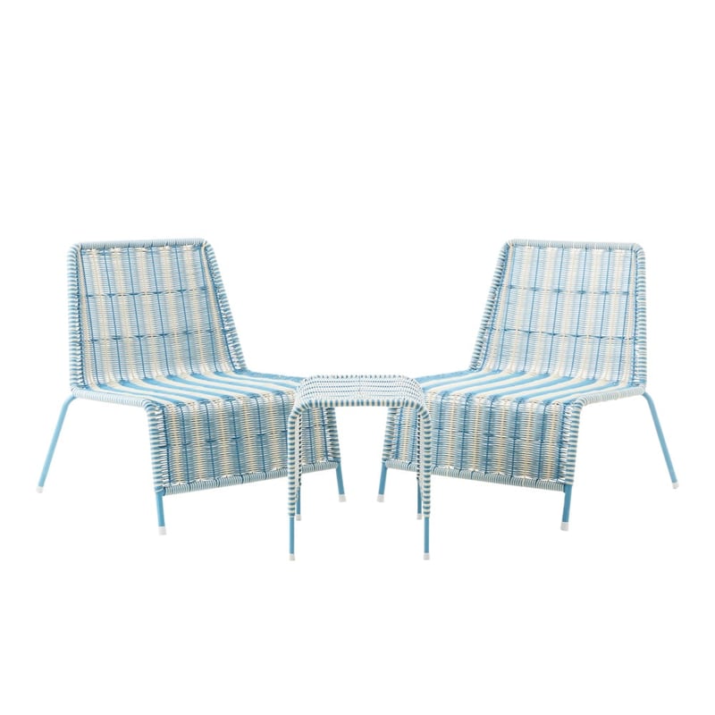 Rye Holiday Blue Off White Stripe Outdoor Lounge Set