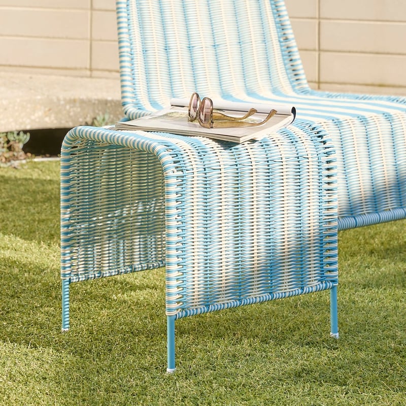 Rye Holiday Blue Off White Stripe Outdoor Lounge Set