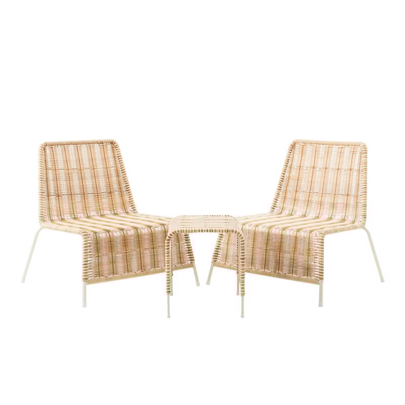 Rye Natural Off White Stripe Outdoor Lounge Set
