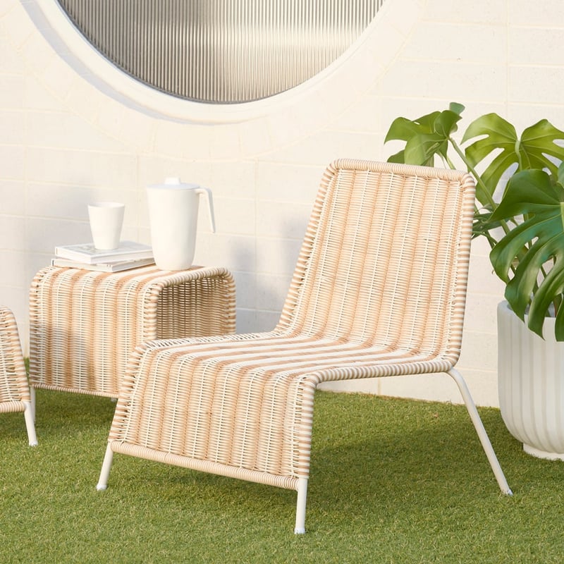 Rye Natural Off White Stripe Outdoor Lounge Set