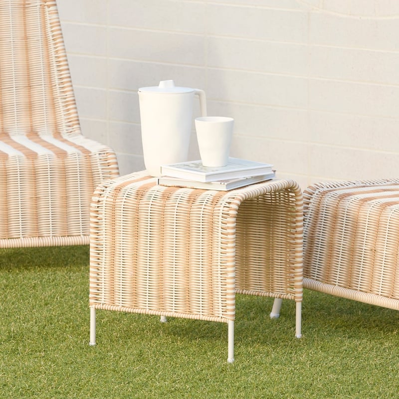 Rye Natural Off White Stripe Outdoor Lounge Set