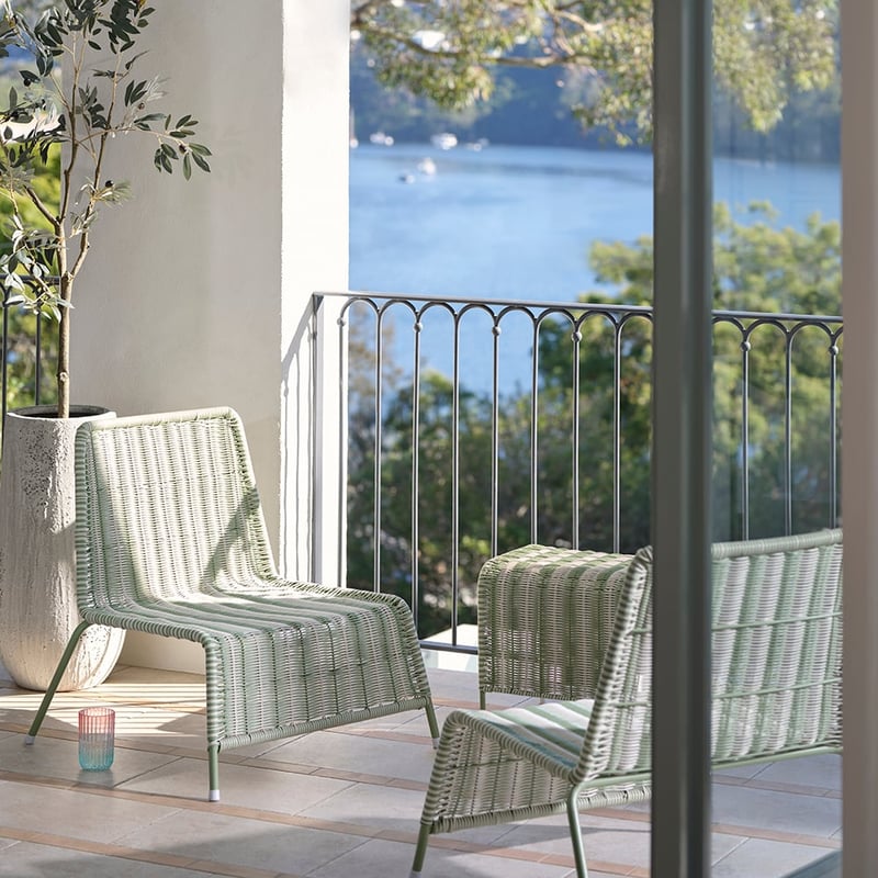 Rye Sage Off White Stripe Outdoor Lounge Set