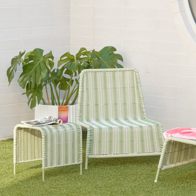 Rye Sage Off White Stripe Outdoor Lounge Set