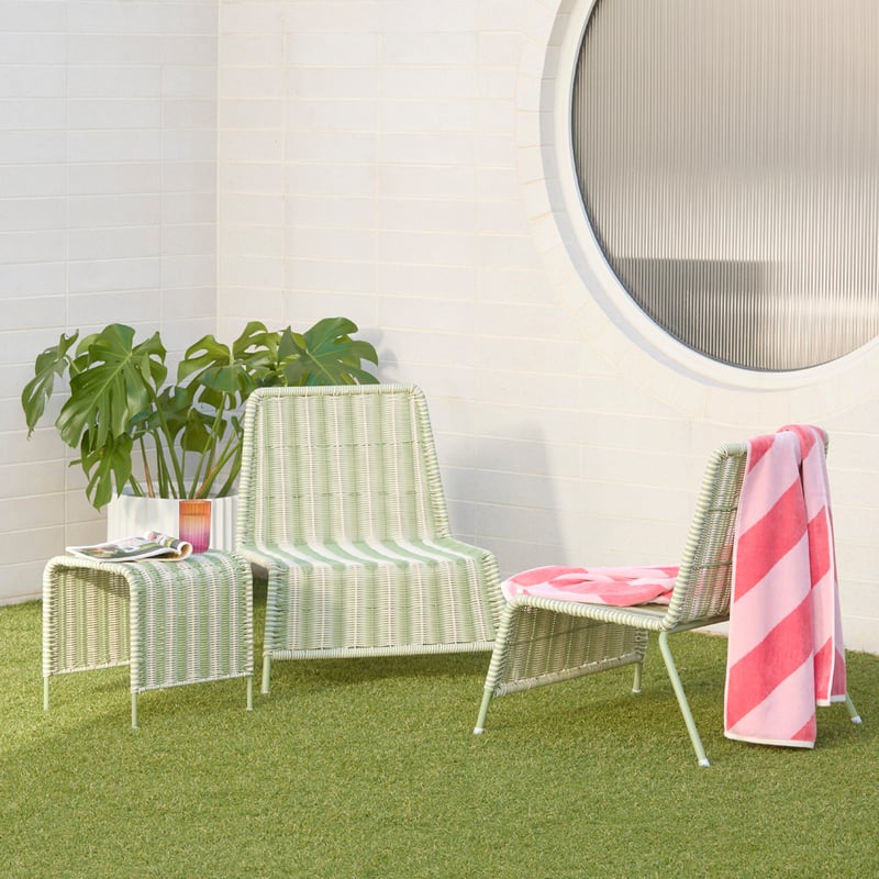 Rye Sage Off White Stripe Outdoor Lounge Set