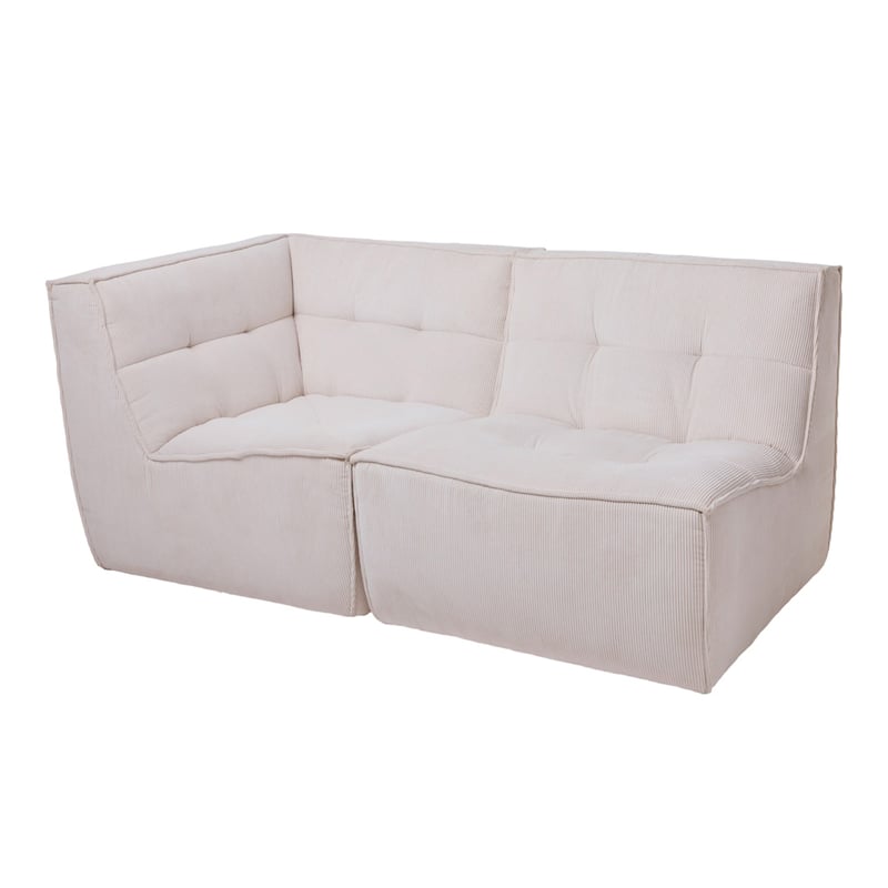 Otis Cream Corduroy Corner Lounge Chair