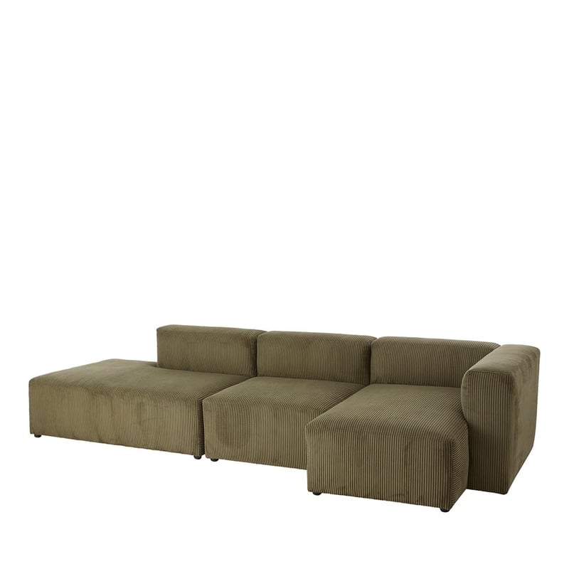 Tulsa Forest Corduroy Left Open End Modular Lounge Chair
