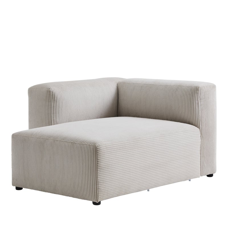 Tulsa Vanilla Corduroy Left Arm Facing Chaise Modular Lounge Chair