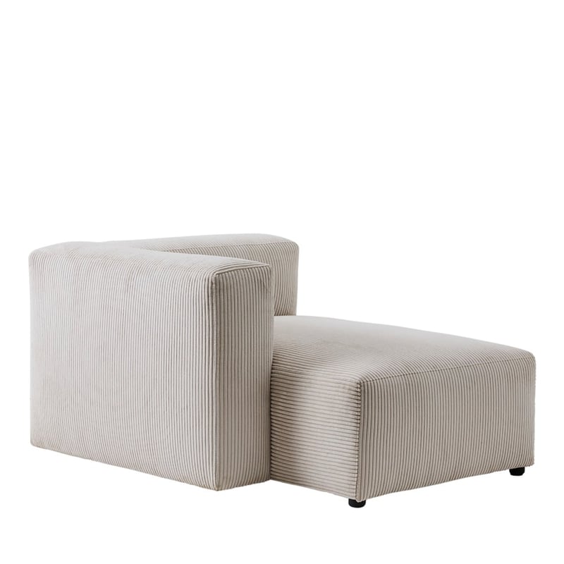 Tulsa Vanilla Corduroy Left Arm Facing Chaise Modular Lounge Chair