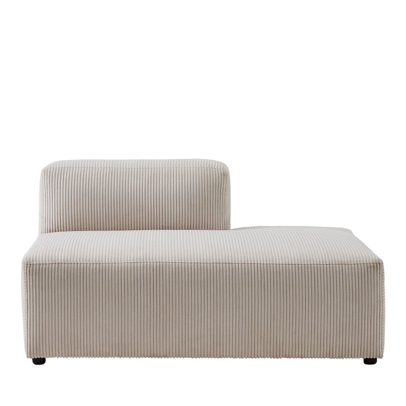 Tulsa Vanilla Corduroy Right Open End Modular Lounge Chair