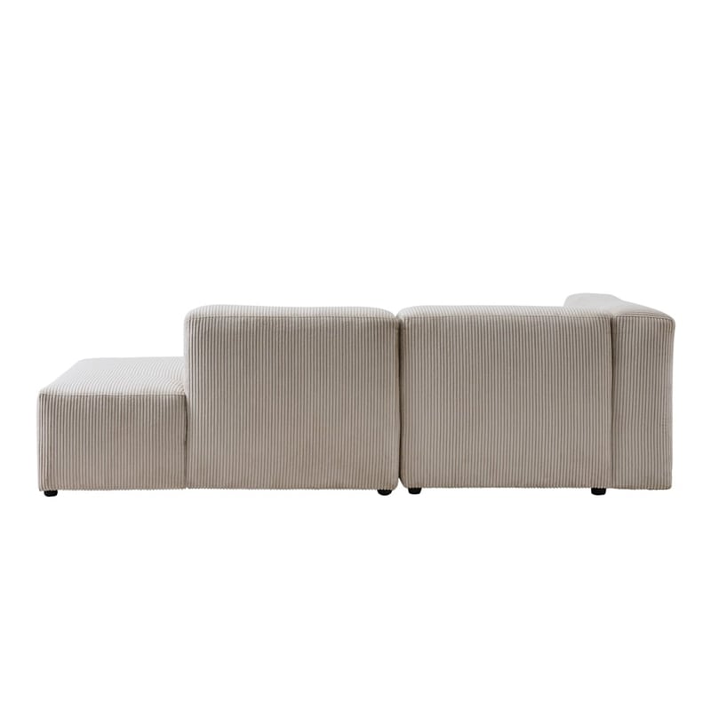 Tulsa Vanilla Corduroy Right Open End Modular Lounge Chair