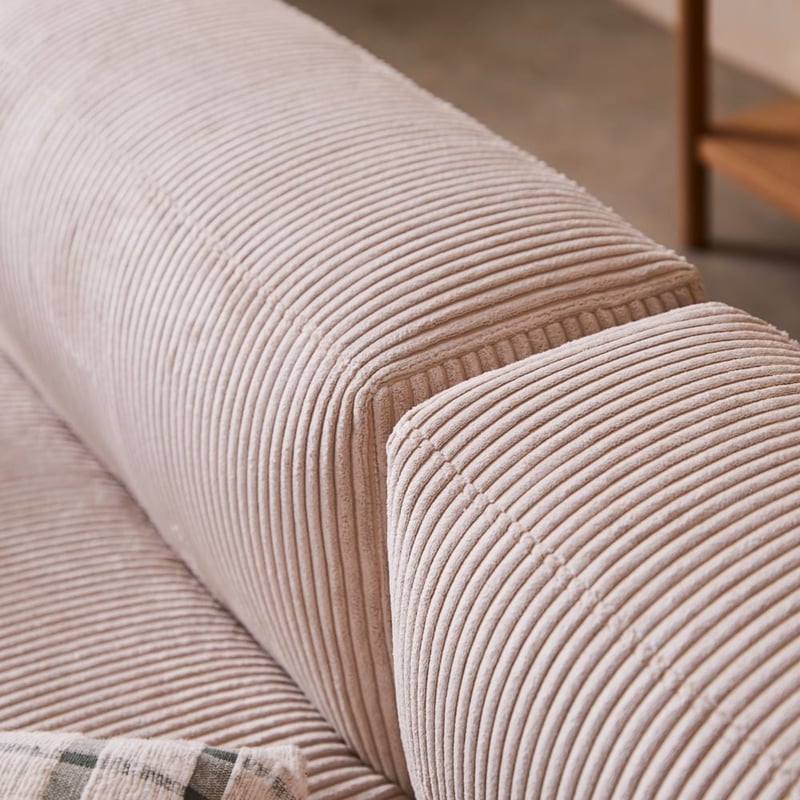 Tulsa Vanilla Corduroy Right Open End Modular Lounge Chair