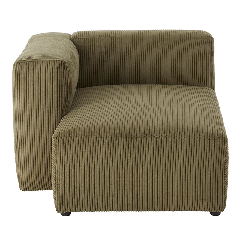 Tulsa Forest Corduroy Left Arm Facing Chaise Modular Lounge Chair