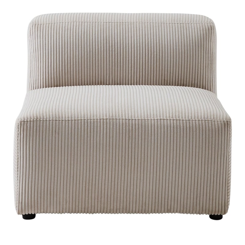 Tulsa Vanilla Corduroy 1 Seater Modular Lounge Chair