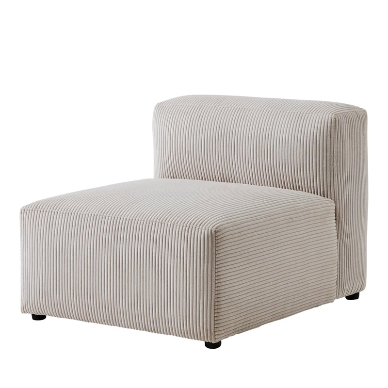 Tulsa Vanilla Corduroy 1 Seater Modular Lounge Chair