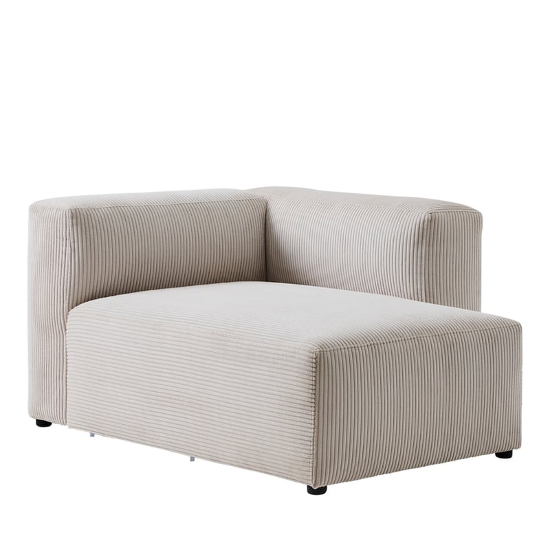 Tulsa Vanilla Corduroy Right Arm Facing Chaise Modular Lounge Chair