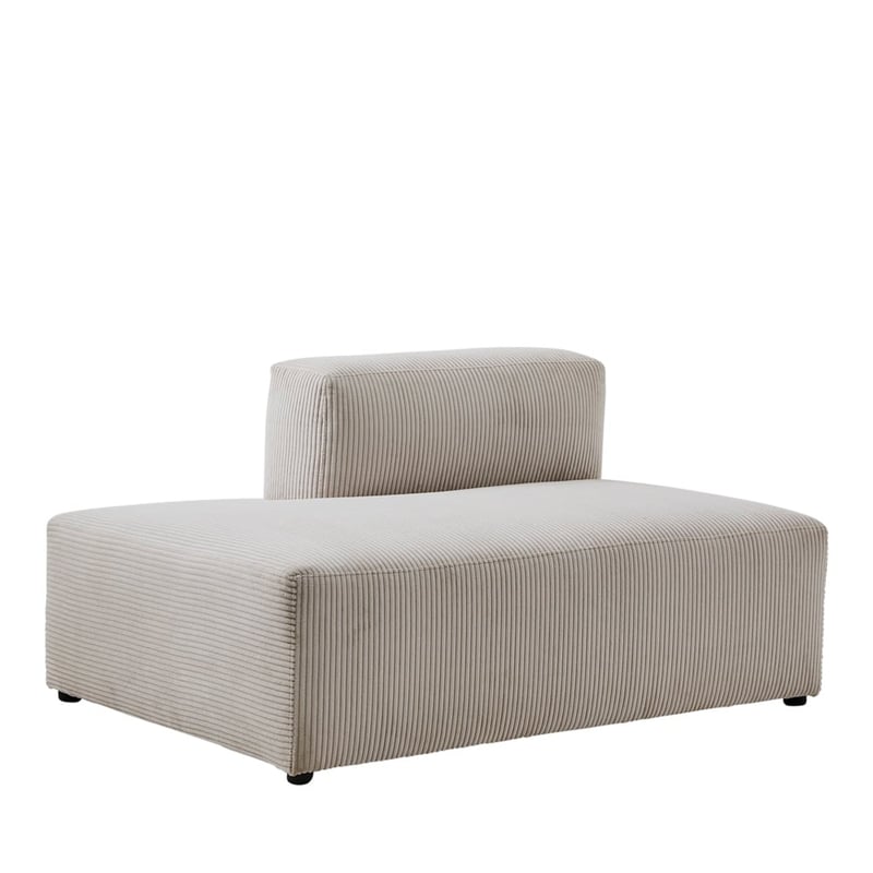 Tulsa Vanilla Corduroy Left Open End Modular Lounge Chair