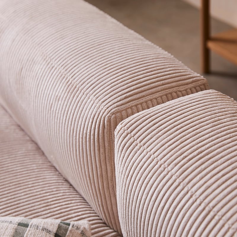Tulsa Vanilla Corduroy Right Arm Facing Chaise Modular Lounge Chair