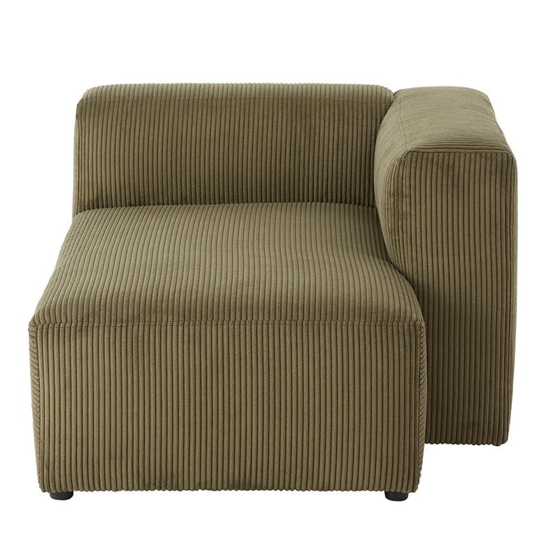 Tulsa Forest Corduroy Right Arm Facing Chaise Modular Lounge Chair