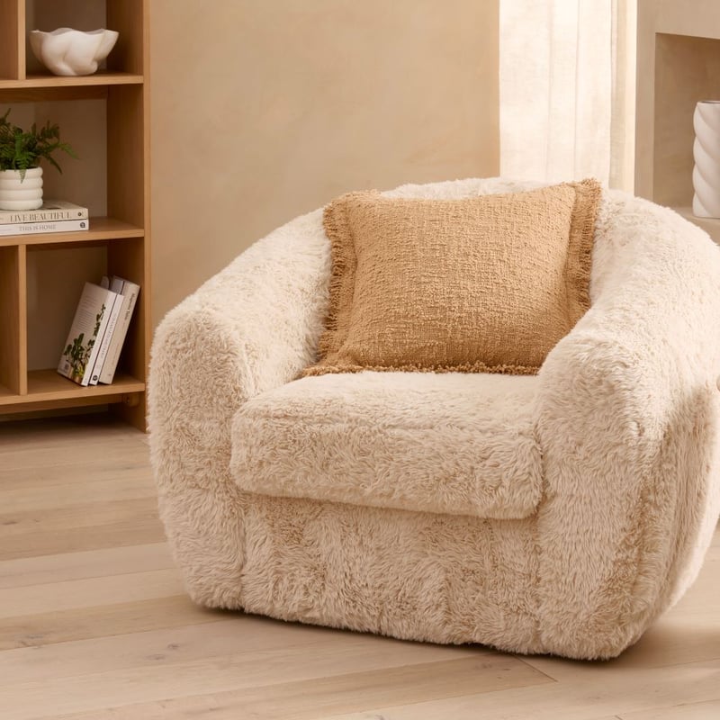 Charlie Fawn Faux Fur Chair