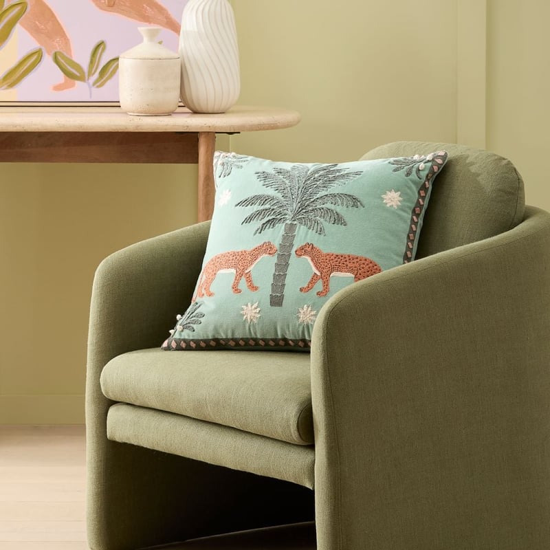 Global Traveller Green Velvet Cushion
