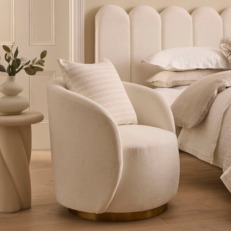 Adeline White Swivel Chair